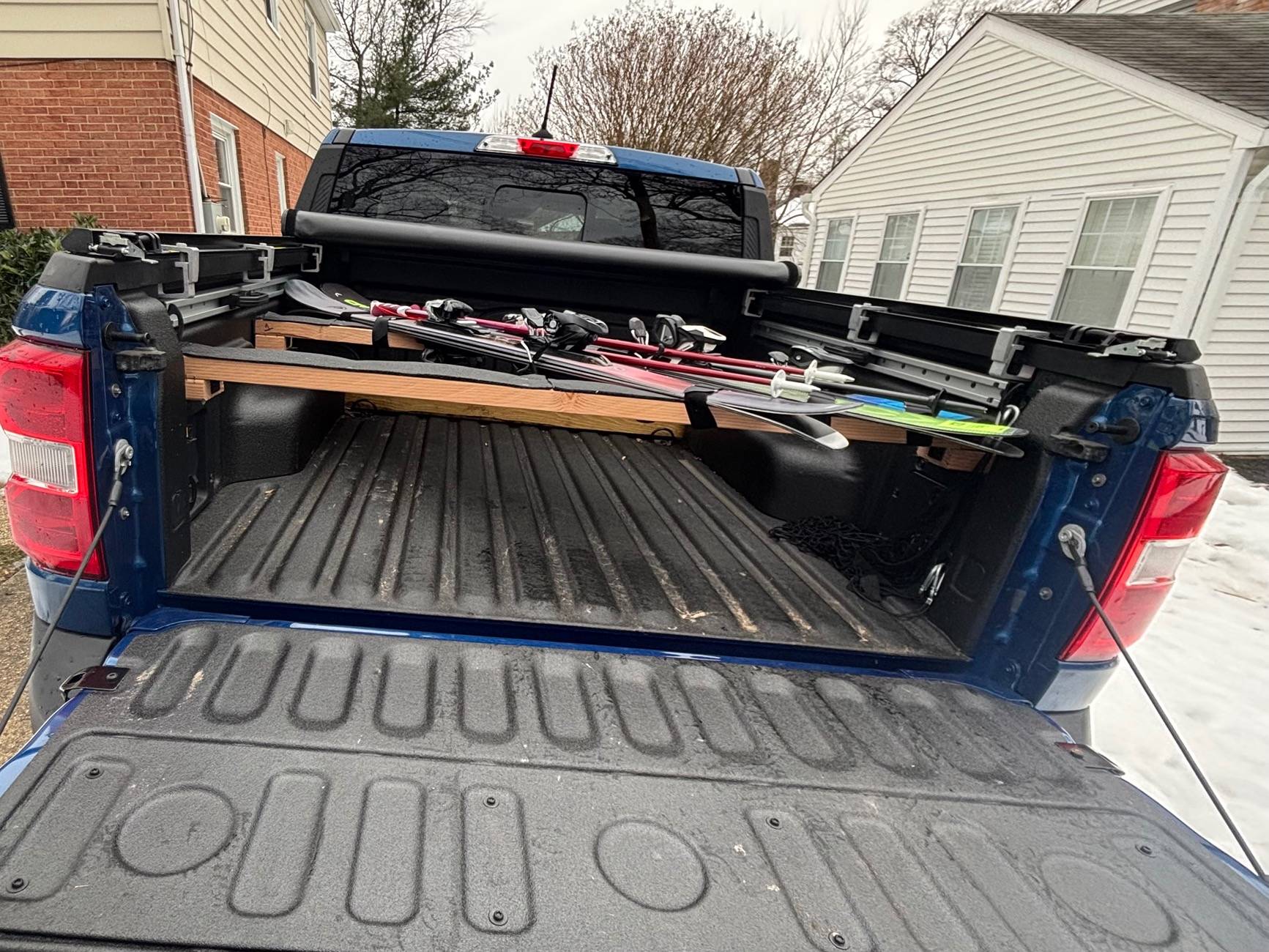 Ford Maverick In-bed DIY ski rack solution IMG_2248