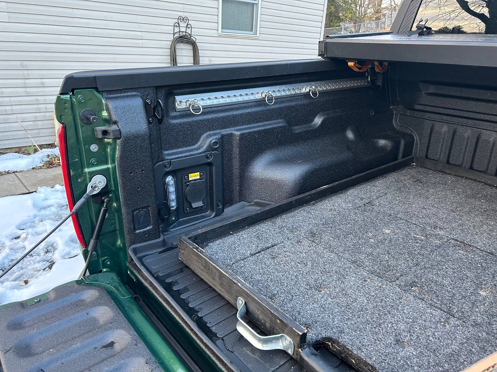 Ford Maverick Tailgate tie down anchors / hooks that work with Tailgate Assist strut -- installed pics IMG_1297