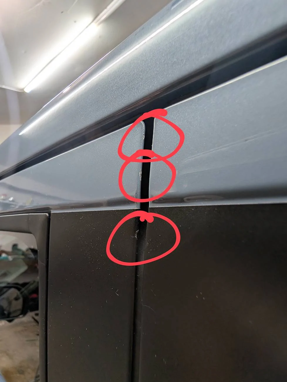 Ford Maverick Paint damage on driver's side door PXL_20250210_132846395~2