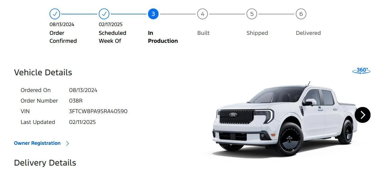 Ford Maverick Anyone that ordered a LOBO get their VIN yet? 1739564087988-q9