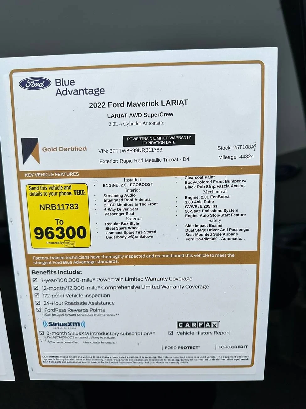 Ford Maverick TK's 2022 Maverick XLT Ecoboost IMG_8156