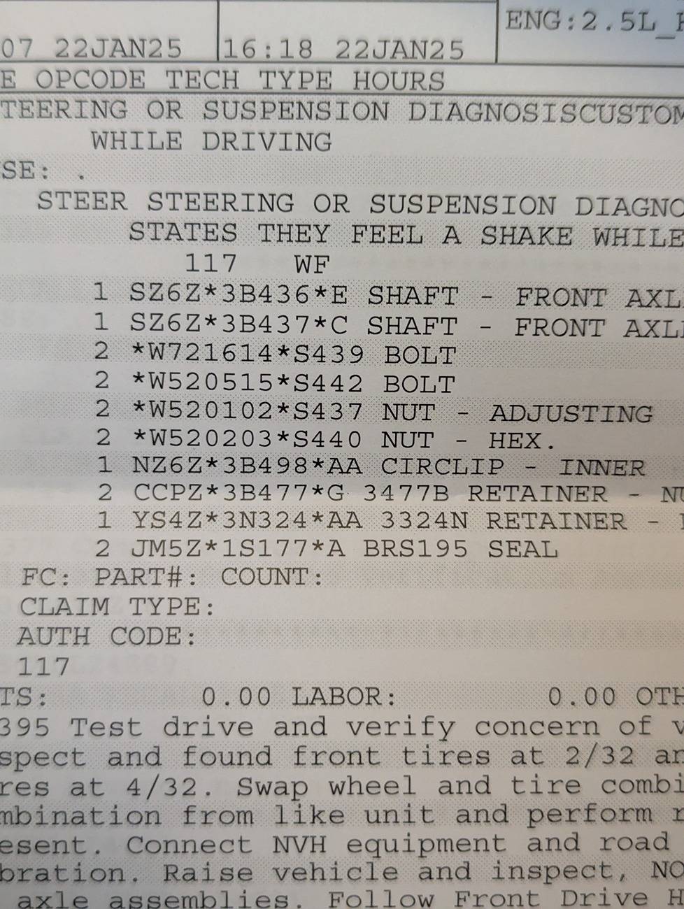 Ford Maverick '23 Hybrid CV Axles - Ordering - Part # Confusion PXL_20250216_204750860.MP