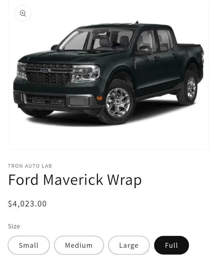 Ford Maverick Eruption green wrap chrome_screenshot_Feb 16, 2025 6_45_58 PM CST