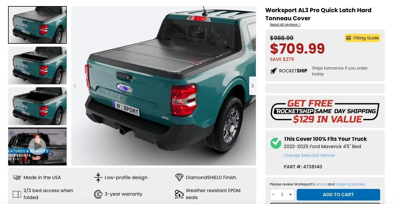 Ford Maverick Any one put a tri-fold hard cover on their 2024 bed? 1739847885023-xz