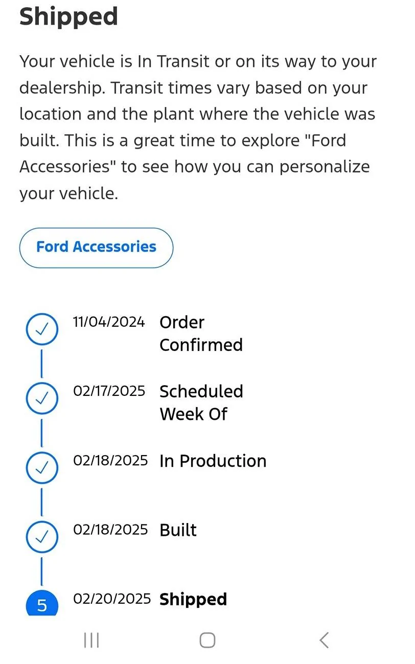 Ford Maverick Has anyone who pre-ordered Lobo 702A receive a build alert yet? Screenshot_20250221_185144_Chrom