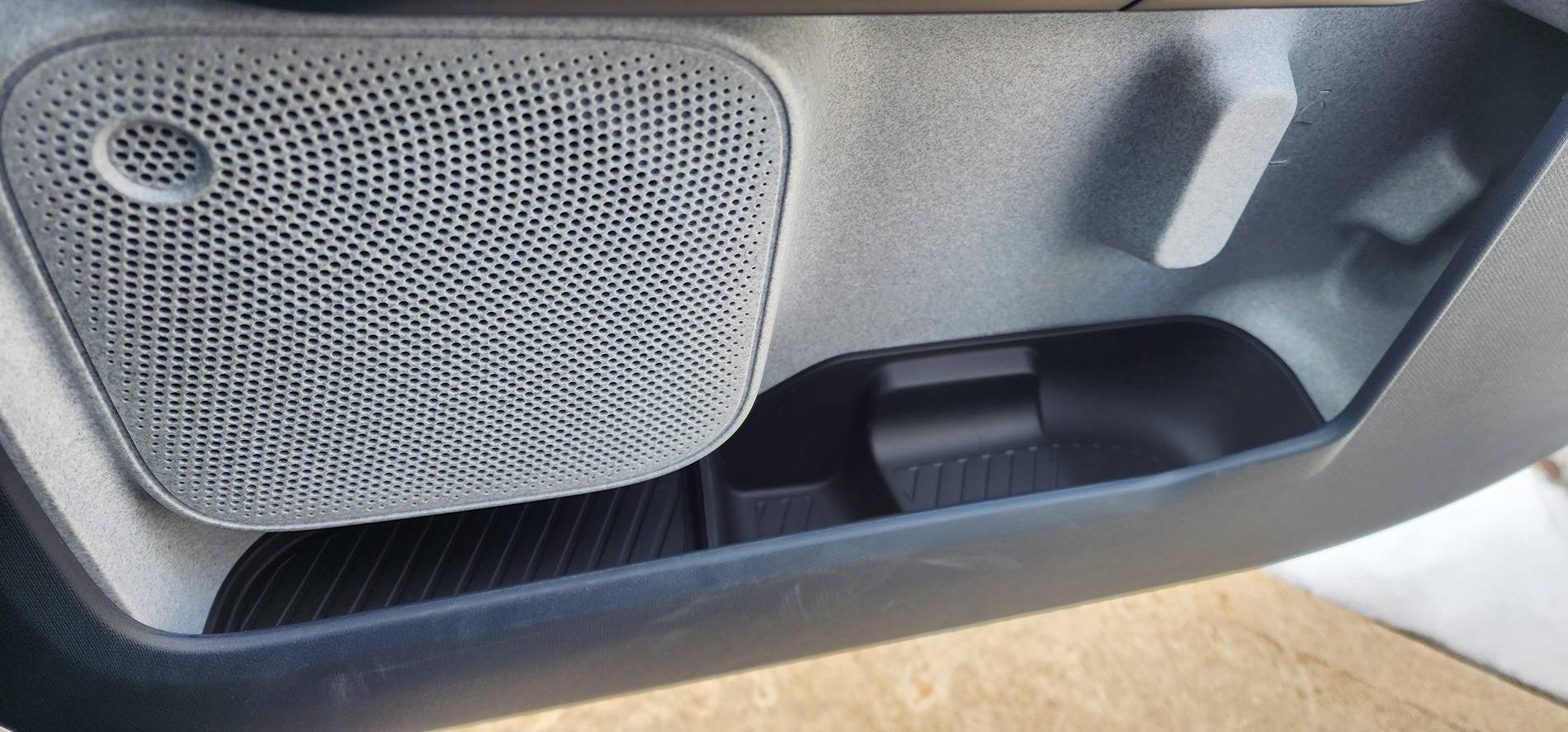 Ford Maverick Mabett front & rear  door cubby silicone trays installed 20250222_125724