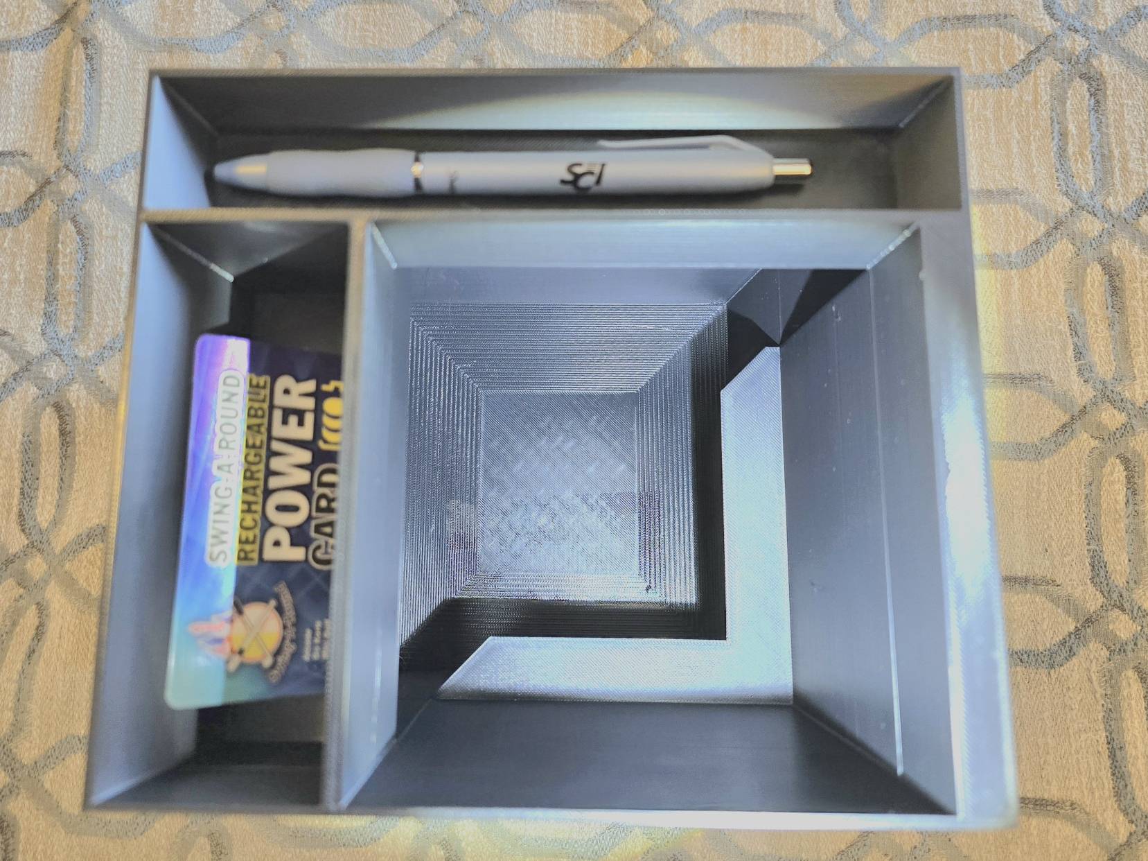 Ford Maverick New Center Console Organizer 3D Print - Designed one to hold a tissue box with a large storage hidden under the tissue box, 3D Printed 20250223_115501