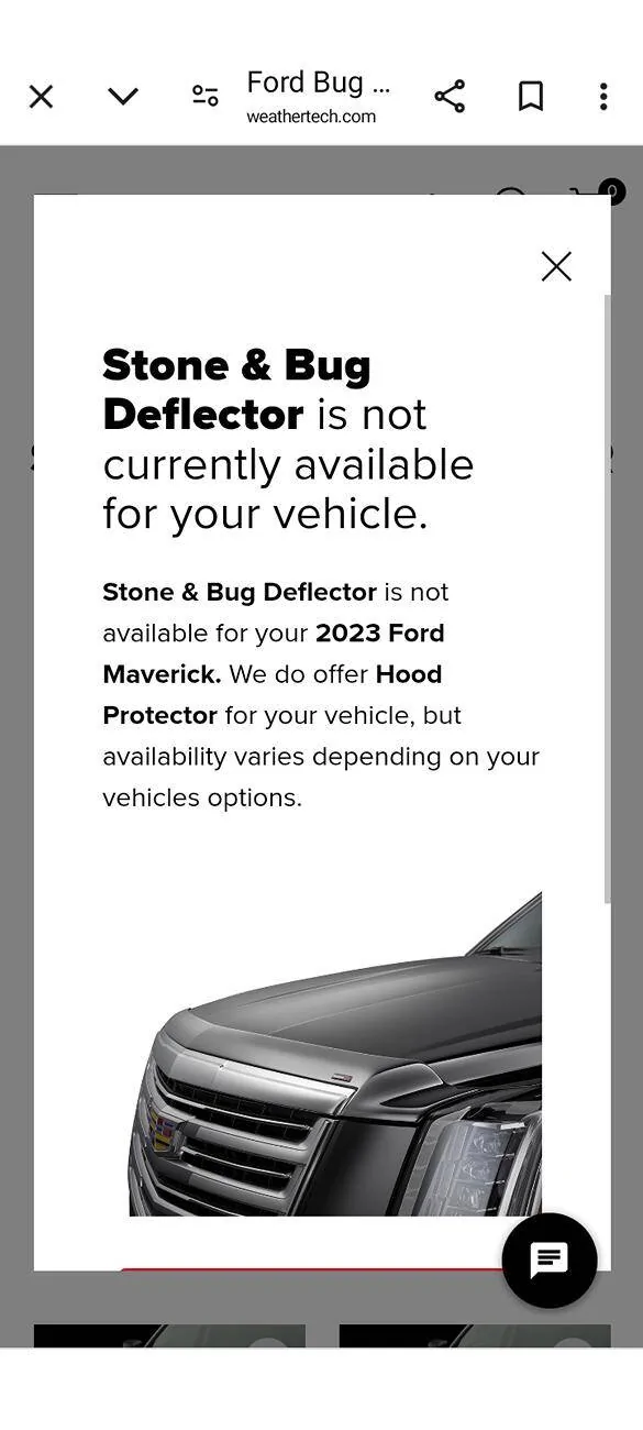 Ford Maverick WeatherTech Hood Bug and Rock Deflector installed Screenshot_20250225-224112