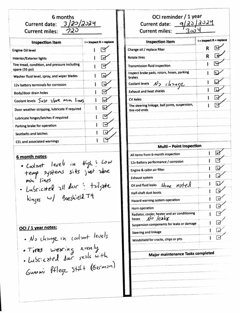 Ford Maverick Maverick Maintenance Logbook maint-2