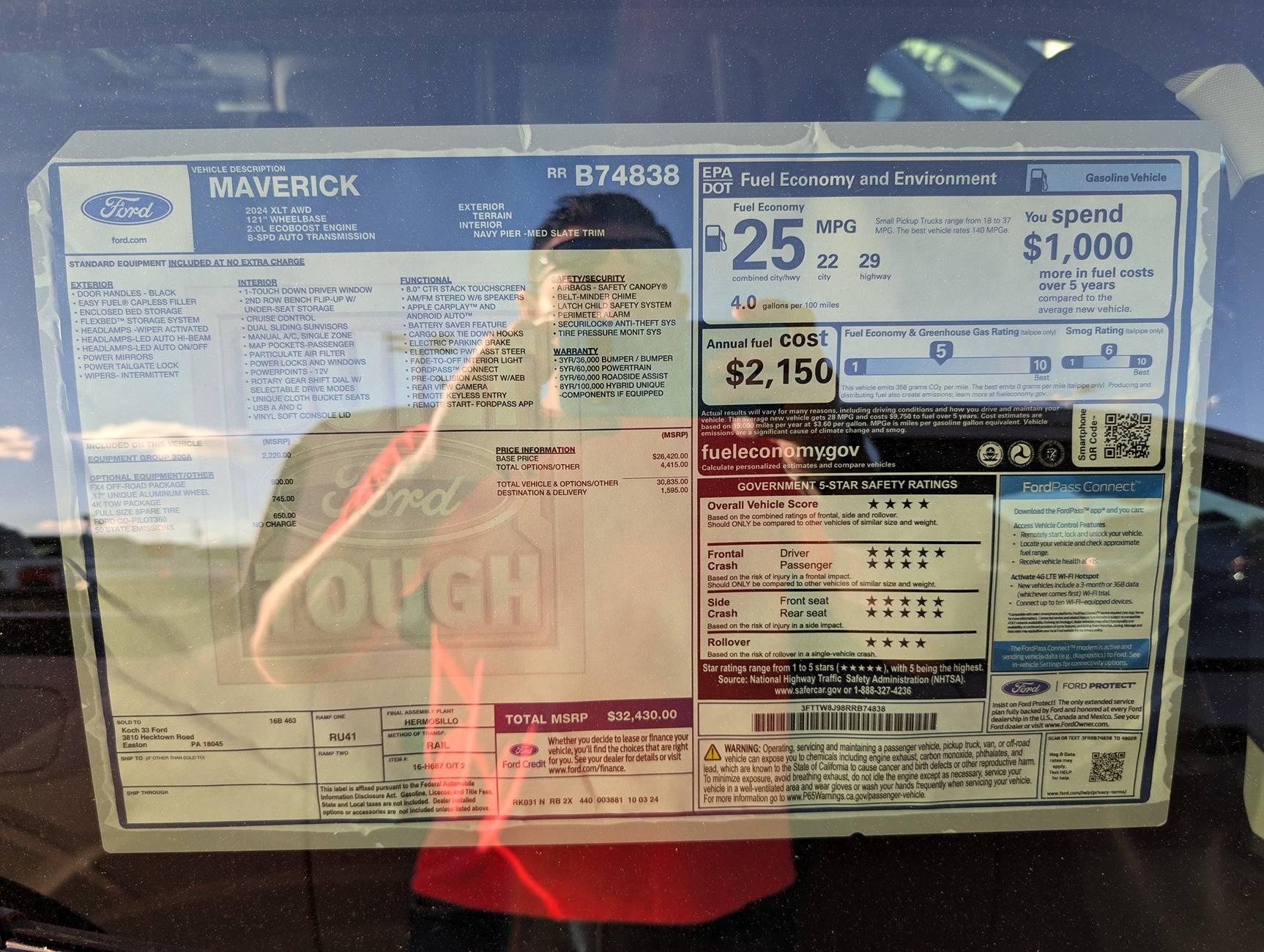 Ford Maverick 2024 XLT, 4K Tow, FX4, Co-Pilot 360 OTD Price PXL_20241111_200732848