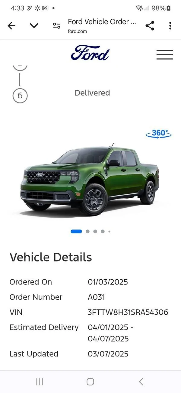 Ford Maverick Ordered 2nd Maverick....sorta 3rd 1000002986