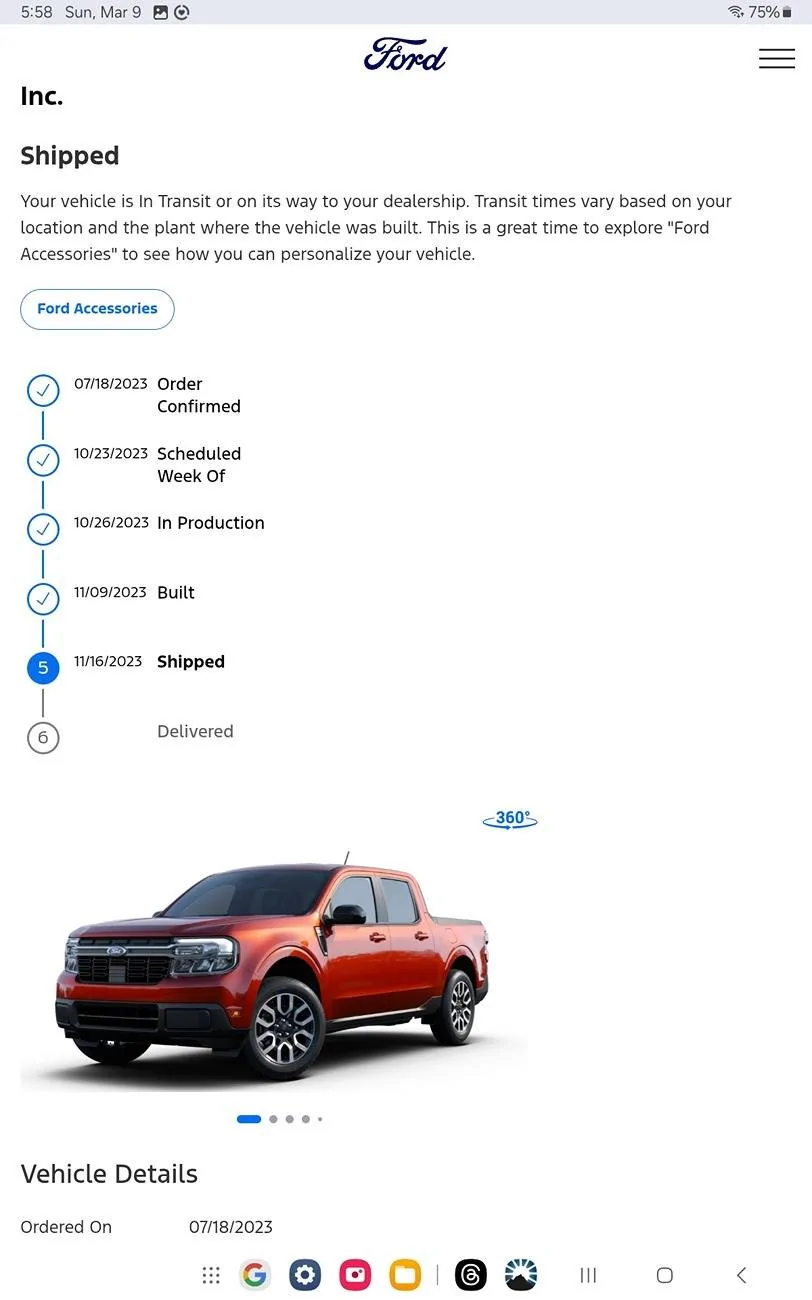 Ford Maverick Is Ford.com/myaccount/vehicle-order-tracking/status Broken Screenshot_20250309_175855_Chrom