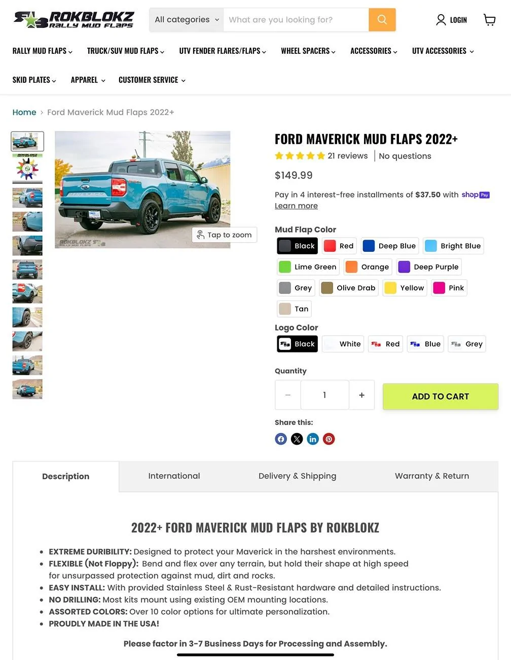 Ford Maverick Mudflaps IMG_4872