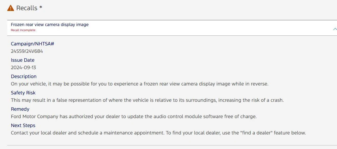 Ford Maverick Camera recall …any news [update: recall issued] 1741613386940-cz