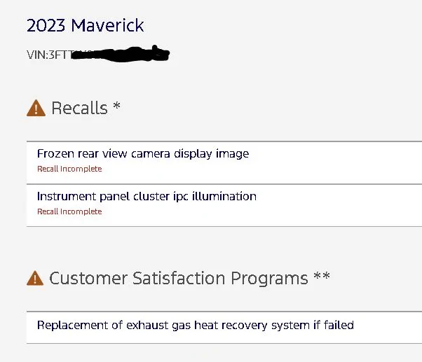 Ford Maverick 5 New Maverick recalls this past week ALONE CaptureFord