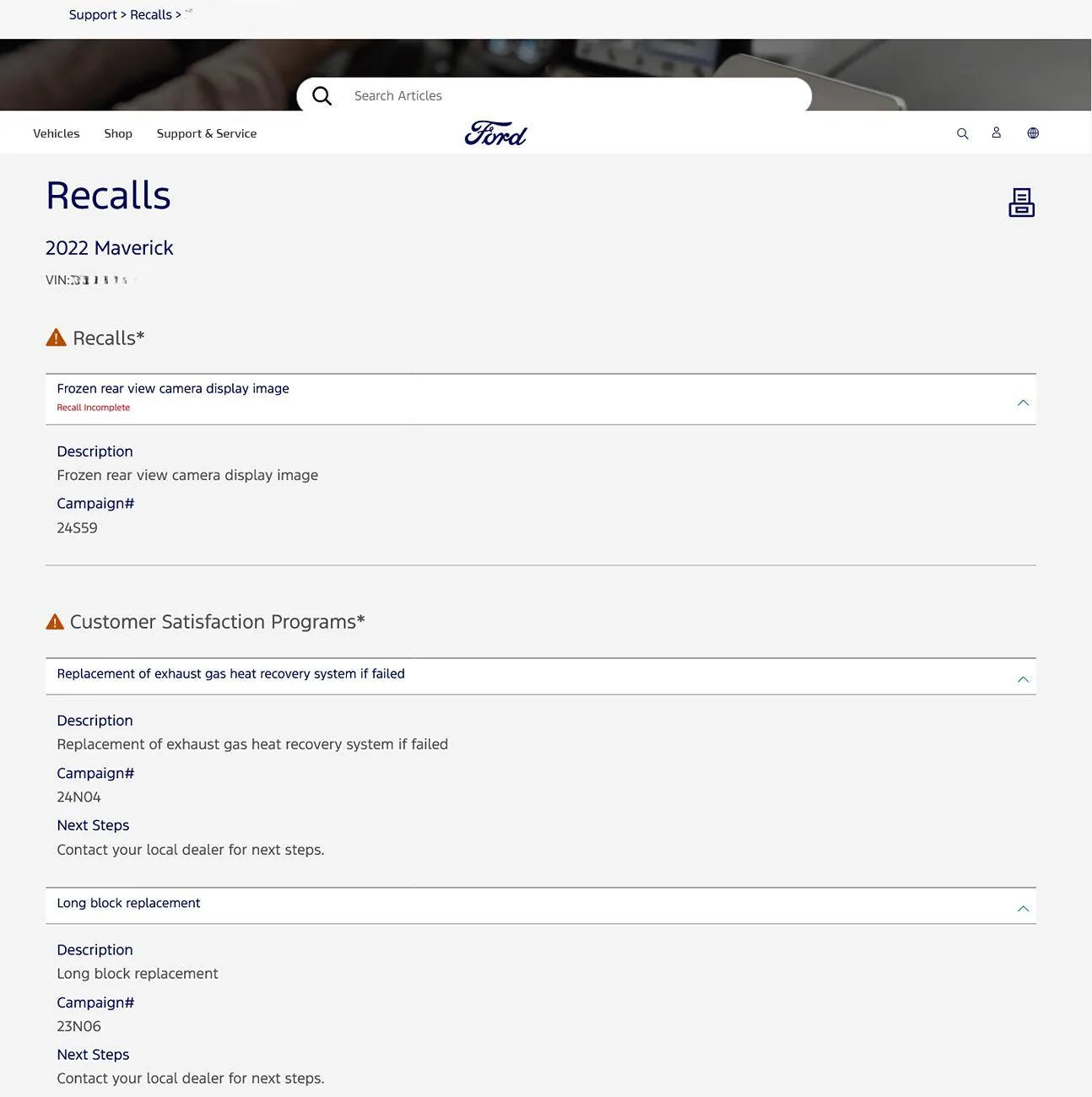 Ford Maverick 2022 Ford Maverick Hybrid 12V battery issues Screenshot 2025-03-10 at 19-59-27 Ford Recalls Ford Owner Support