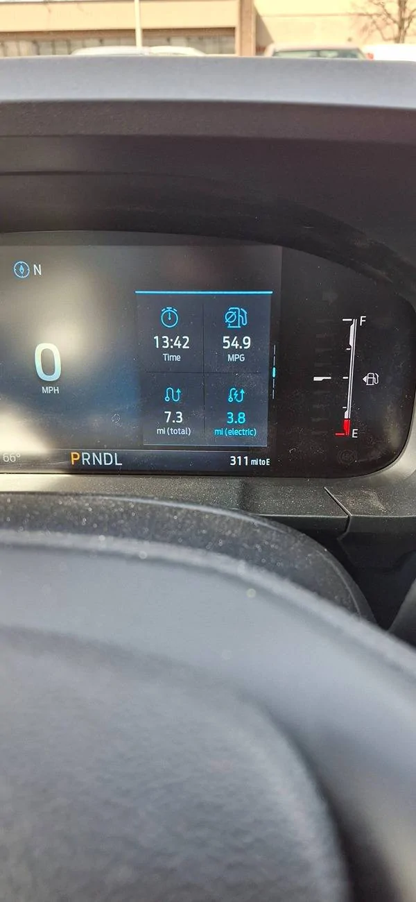 Ford Maverick 2025 HYBRID AWD MPG? 20250310_143733