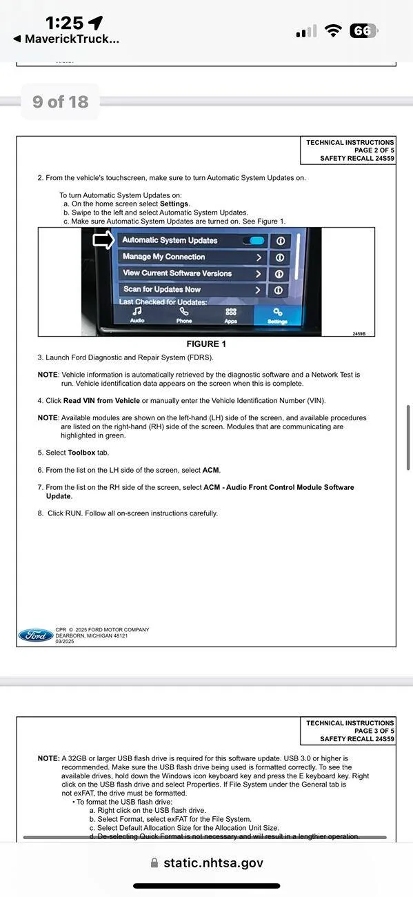 Ford Maverick Backup camera fix Recall is out now IMG_0632