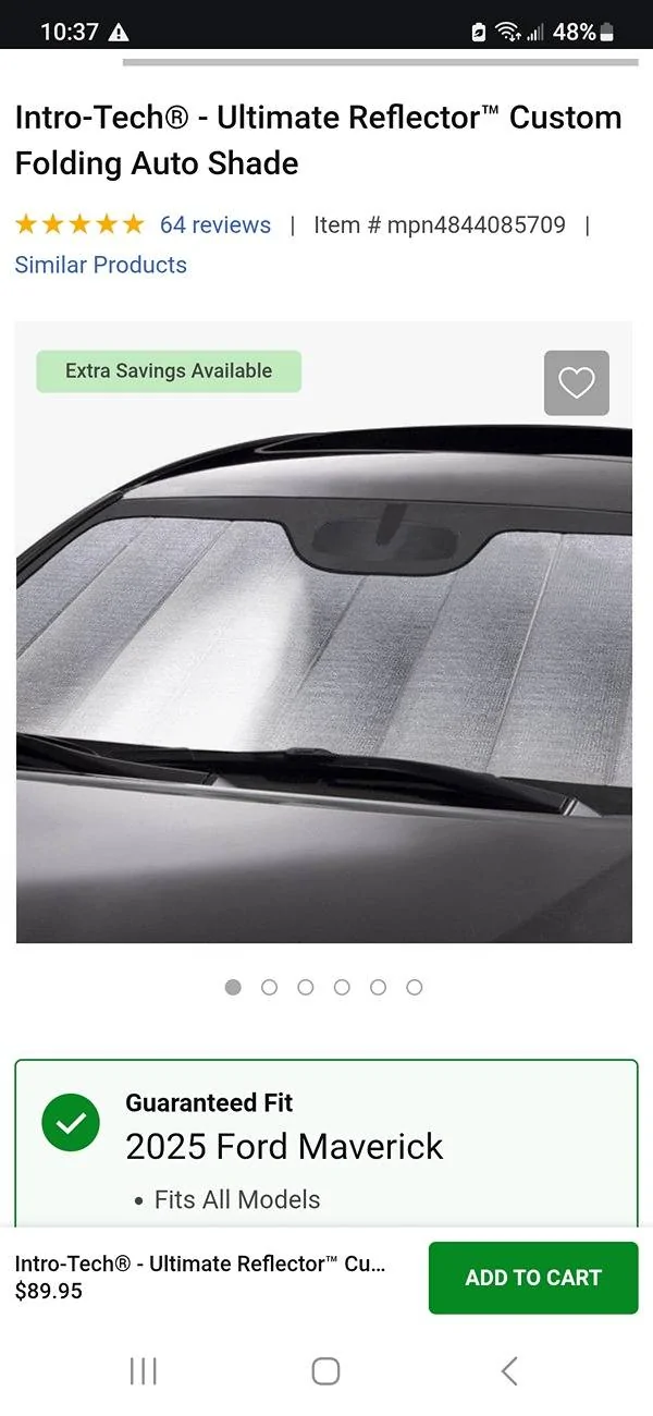 Ford Maverick Sun shade recommendations Screenshot_20250313_103702_Chrom