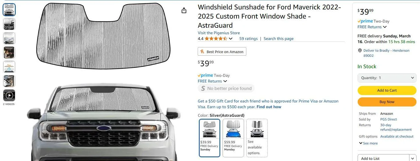 Ford Maverick Sun shade recommendations 1741963193763-y9
