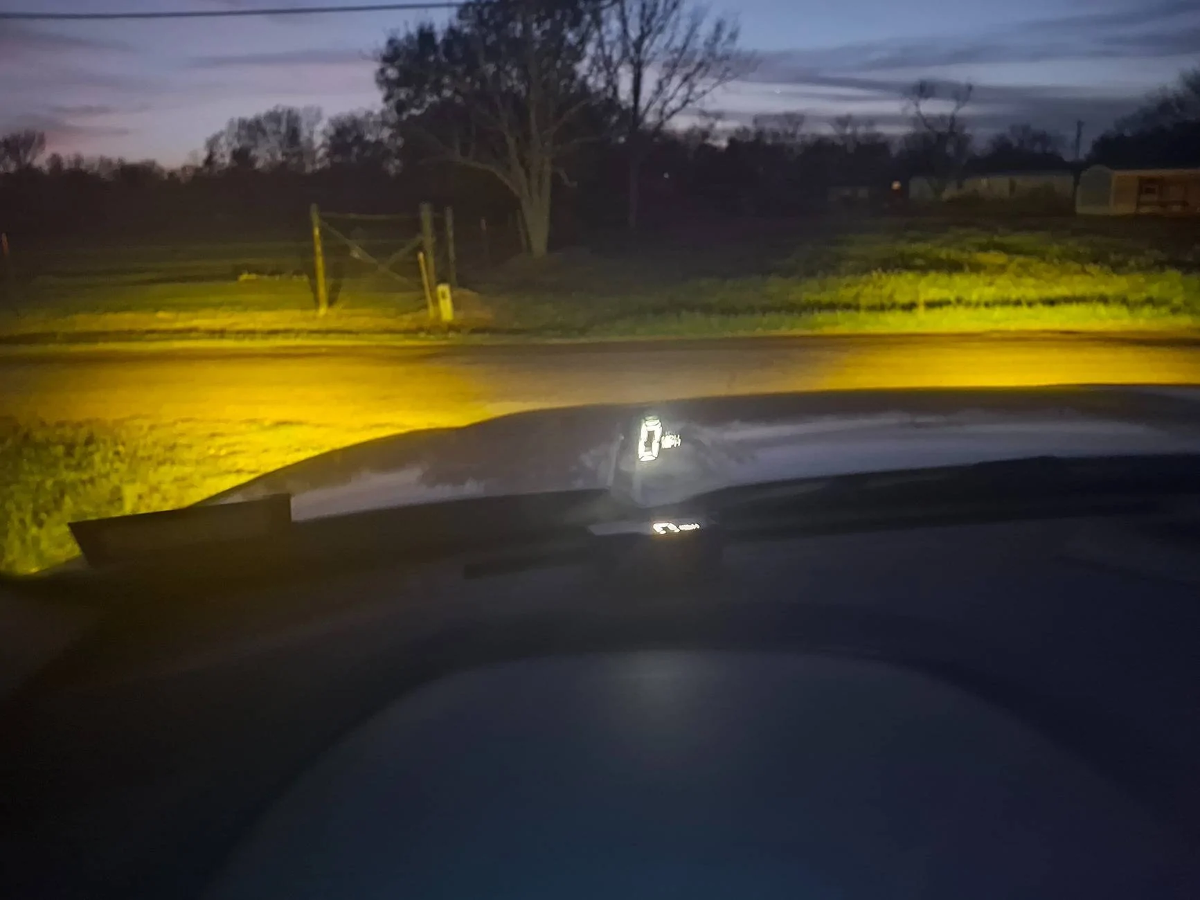 Ford Maverick Diode Dynamics Fog Lights Installed - Experience & Photos Night Time Flush Mount Lights With Low Beams (1)
