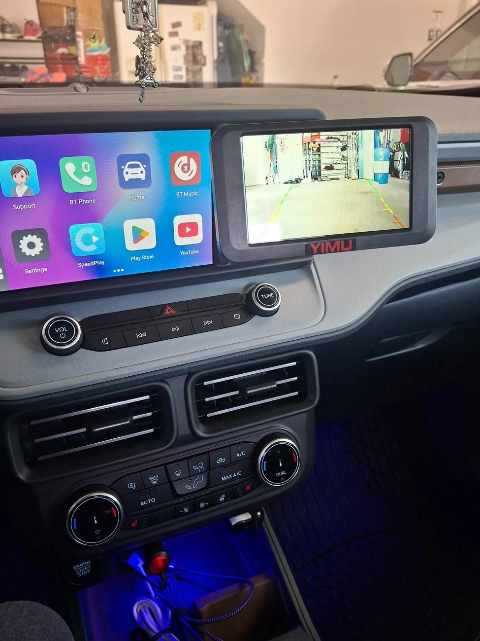 Ford Maverick Diode Dynamics Fog Lights Installed - Experience & Photos Front Camera View Inside Cabin Monitor