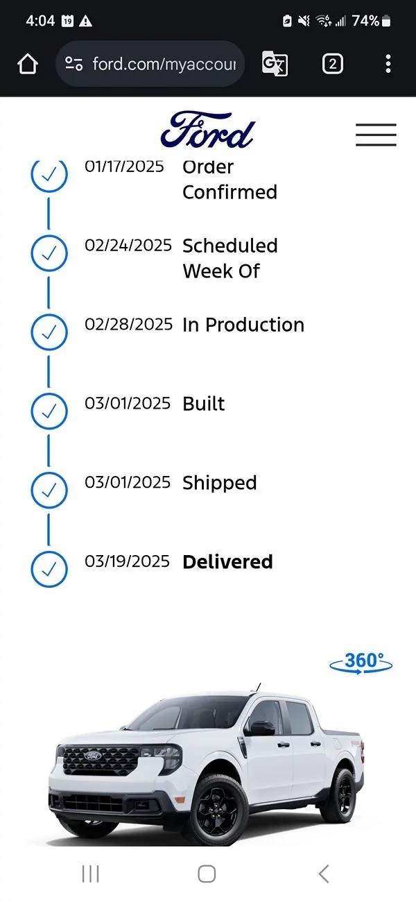 Ford Maverick Update.......Delivered today...... Screenshot_20250319_160446_Chrom