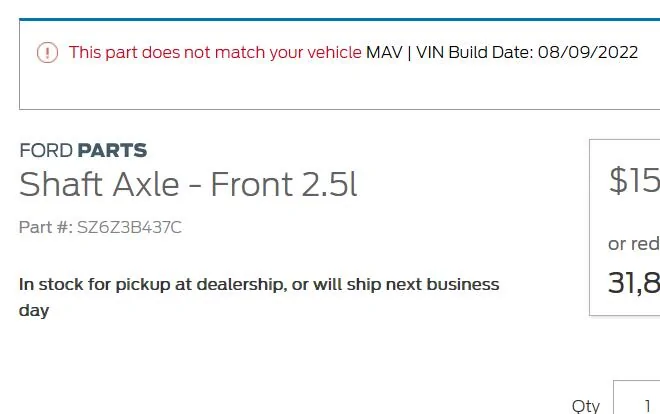 Ford Maverick '23 Hybrid CV Axles - Ordering - Part # Confusion 1742472195695-ok