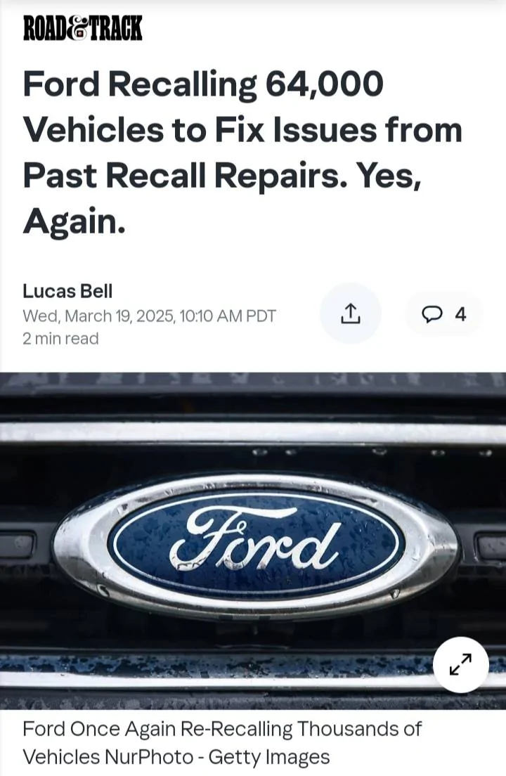 Ford Maverick This is not about Tarrifs, it's about a recent Recall to fix Recalls fix wrong. 20250320_102832