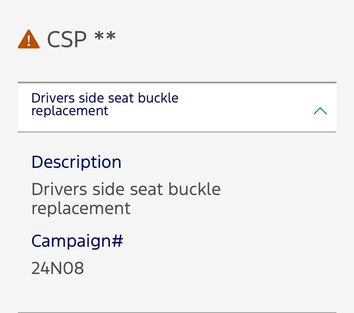 Ford Maverick New CSP Campaign: Driver's side seat buckle replacement IMG_3406
