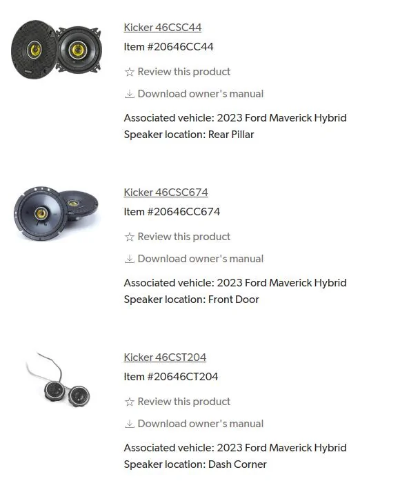 Ford Maverick 2025 XLT Speaker Swap - KICKER Front Door & Rear Pillar Upgrade 1742565616014-nl