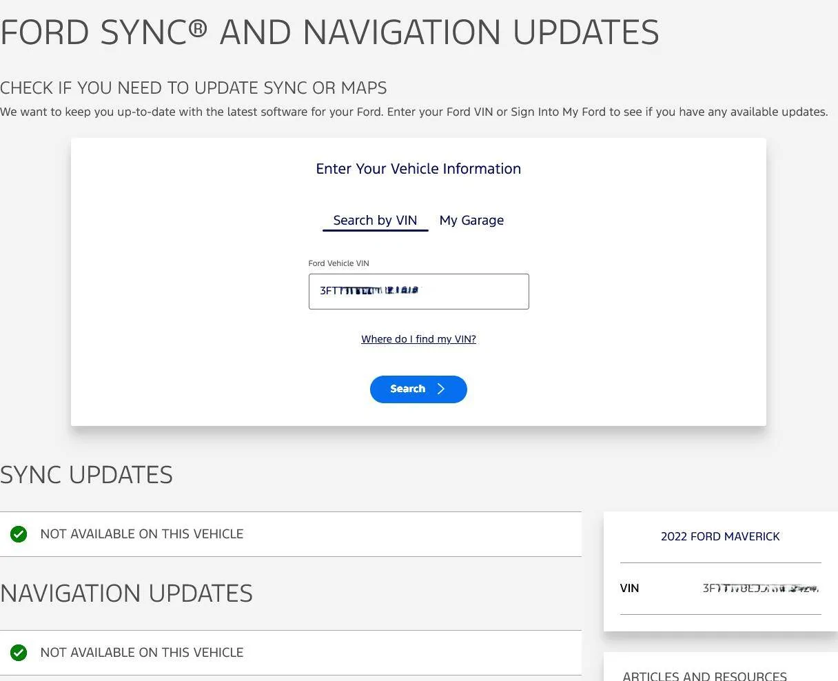 Ford Maverick Some Observations after getting the rear camera recall done Screenshot 2025-03-23 at 11-36-18 Update Ford SYNC® & Navigation Maps Ford Owner Support