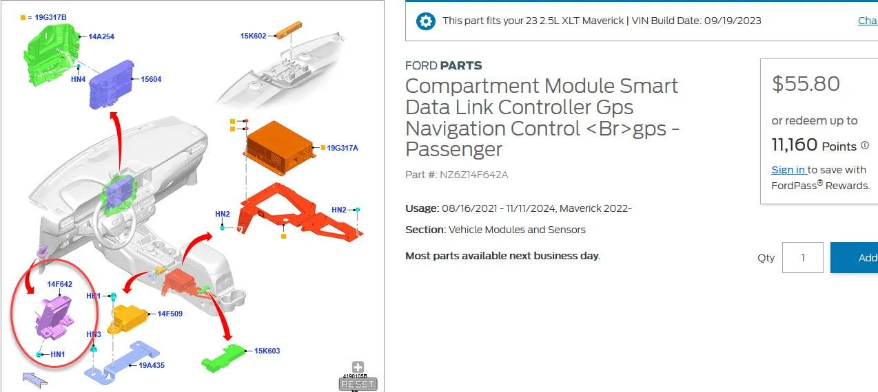 Ford Maverick Perimeter Plus Alarm not working Gateway Module NZ6Z14F642A - 2022 to 2024 Maverick