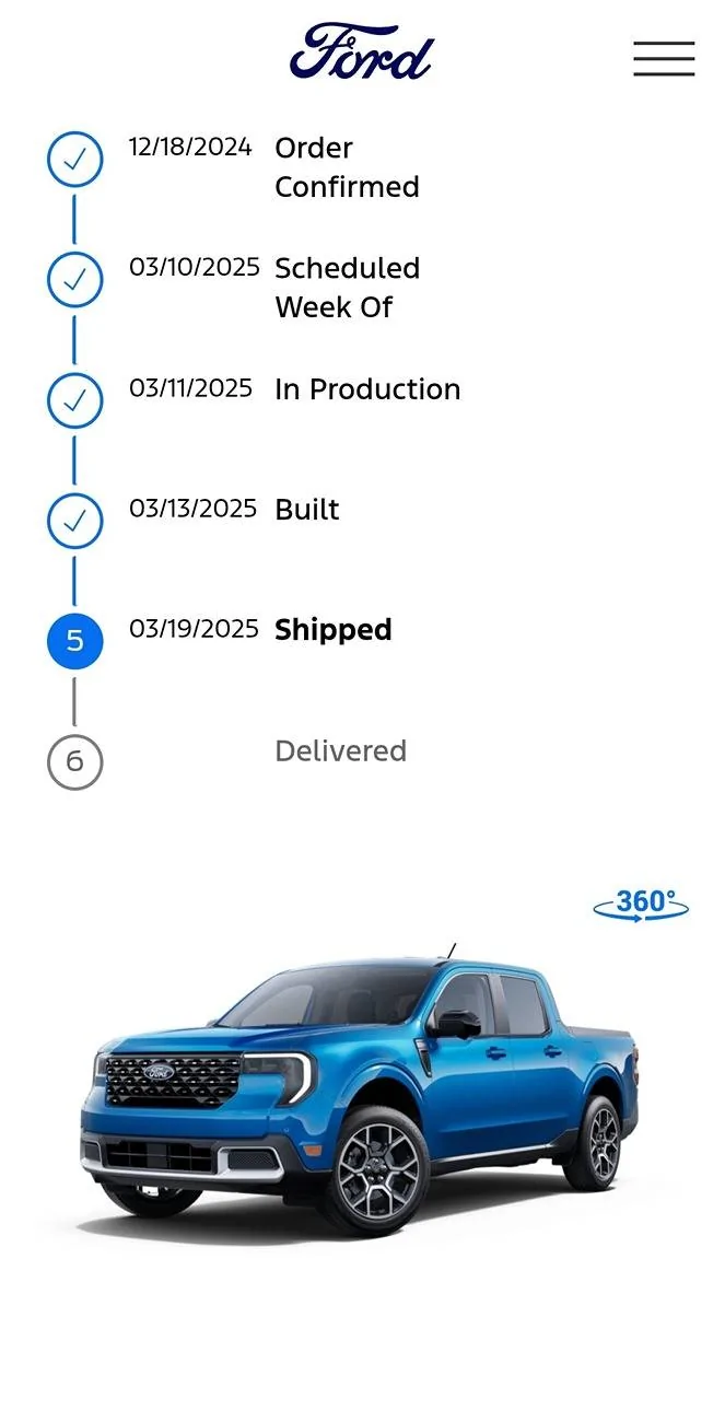 Ford Maverick Lariat Build Schedule Screenshot_20250320_103938_Chrom