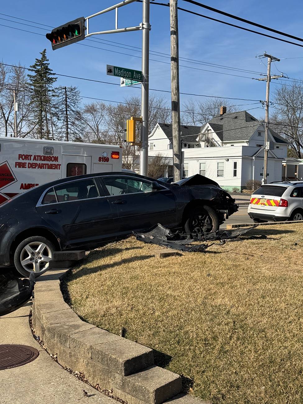 Ford Maverick T-boned and flipped at intersection. Impressed with Maverick safety IMG_4553