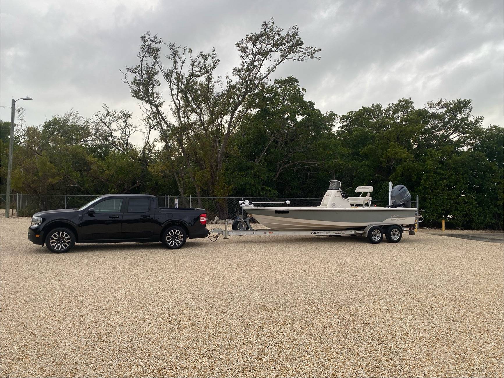 Ford Maverick Launching boat at 4K lb tow capacity IMG_1482