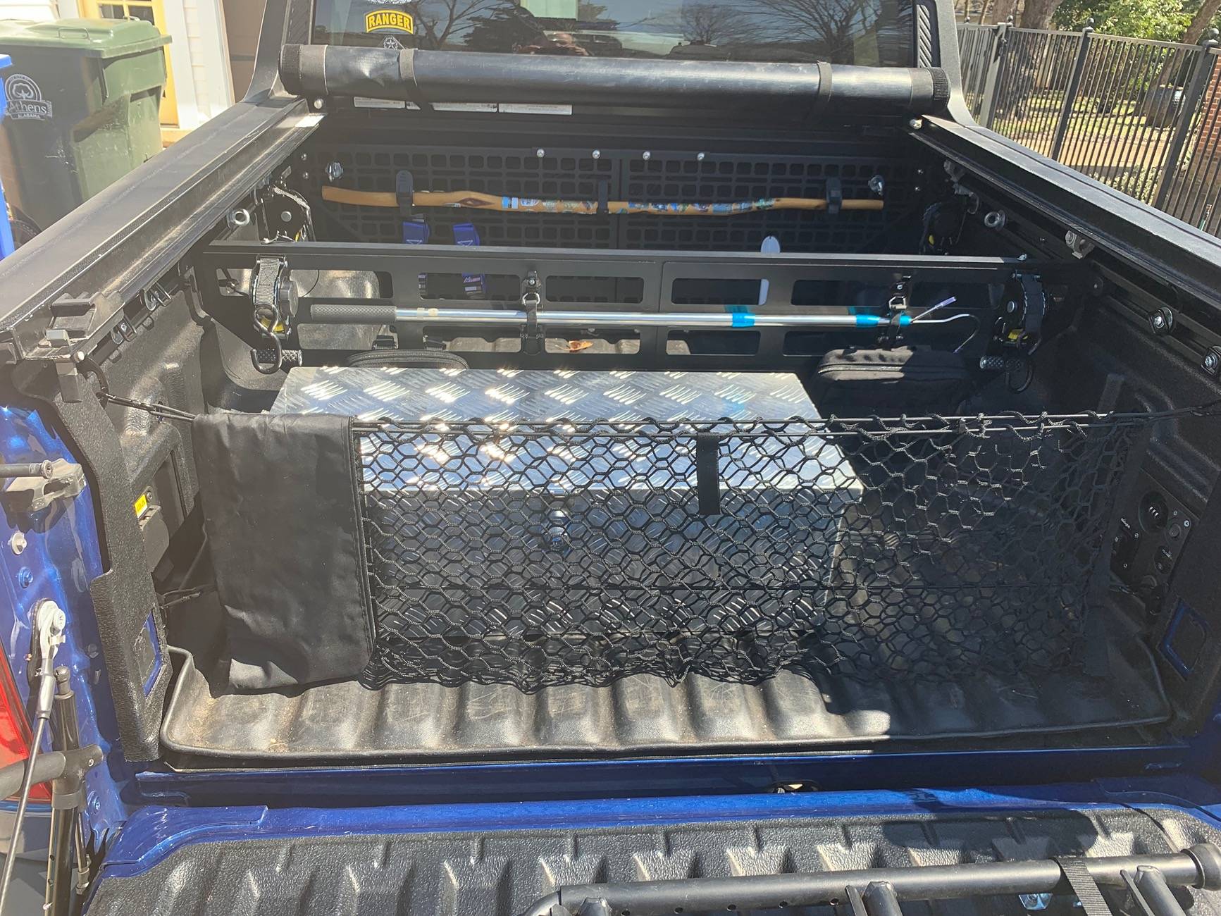 Ford Maverick Keeping storage items from sliding forward in the bed IMG_2164