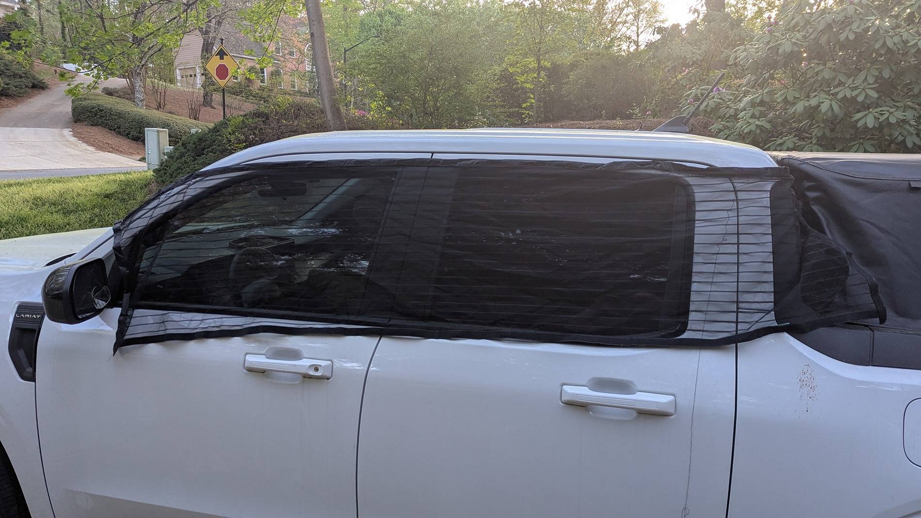 Ford Maverick cheap ass bug netting for cabin PXL_20250405_233115997