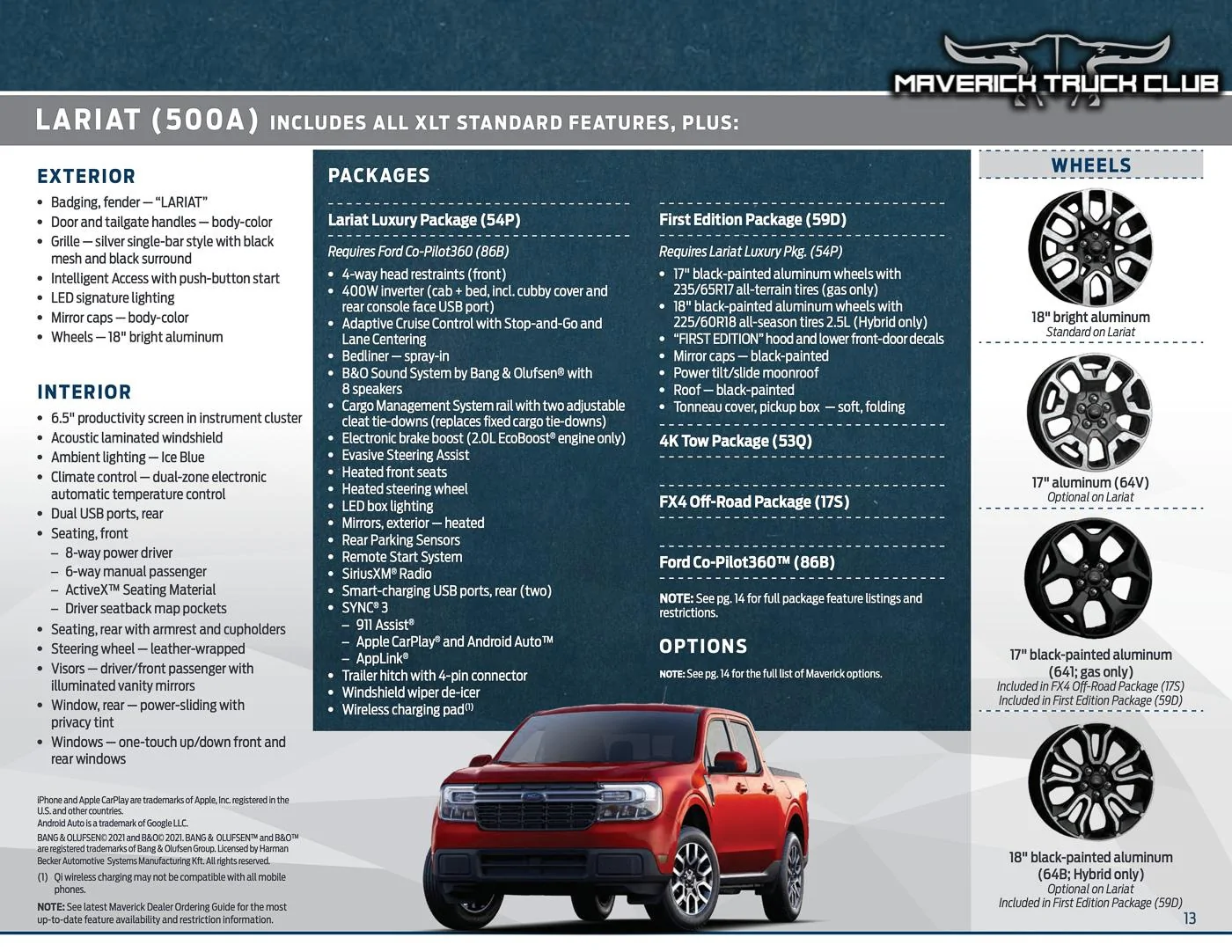 Ford Maverick 📄 Official 2022 Maverick Product Packaging Guide - Colors, Trims, Features, Options, Packages, Codes 2021-maverick-packaging-guide-colors-trims-options-13