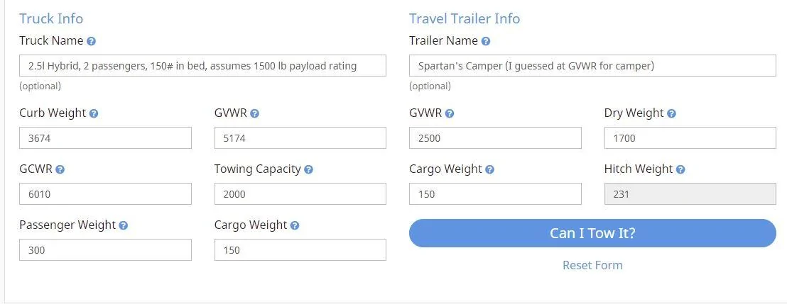 Ford Maverick Hybrid can tow 2000#...how many #s do you feel comfortable towing with it? Input