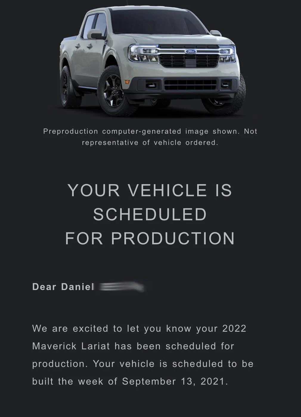 Ford Maverick Post Your Scheduled For Production & VIN Assigned 2022 Maverick Order! 🤩 2022 Maverick scheduled for production VIN assigned