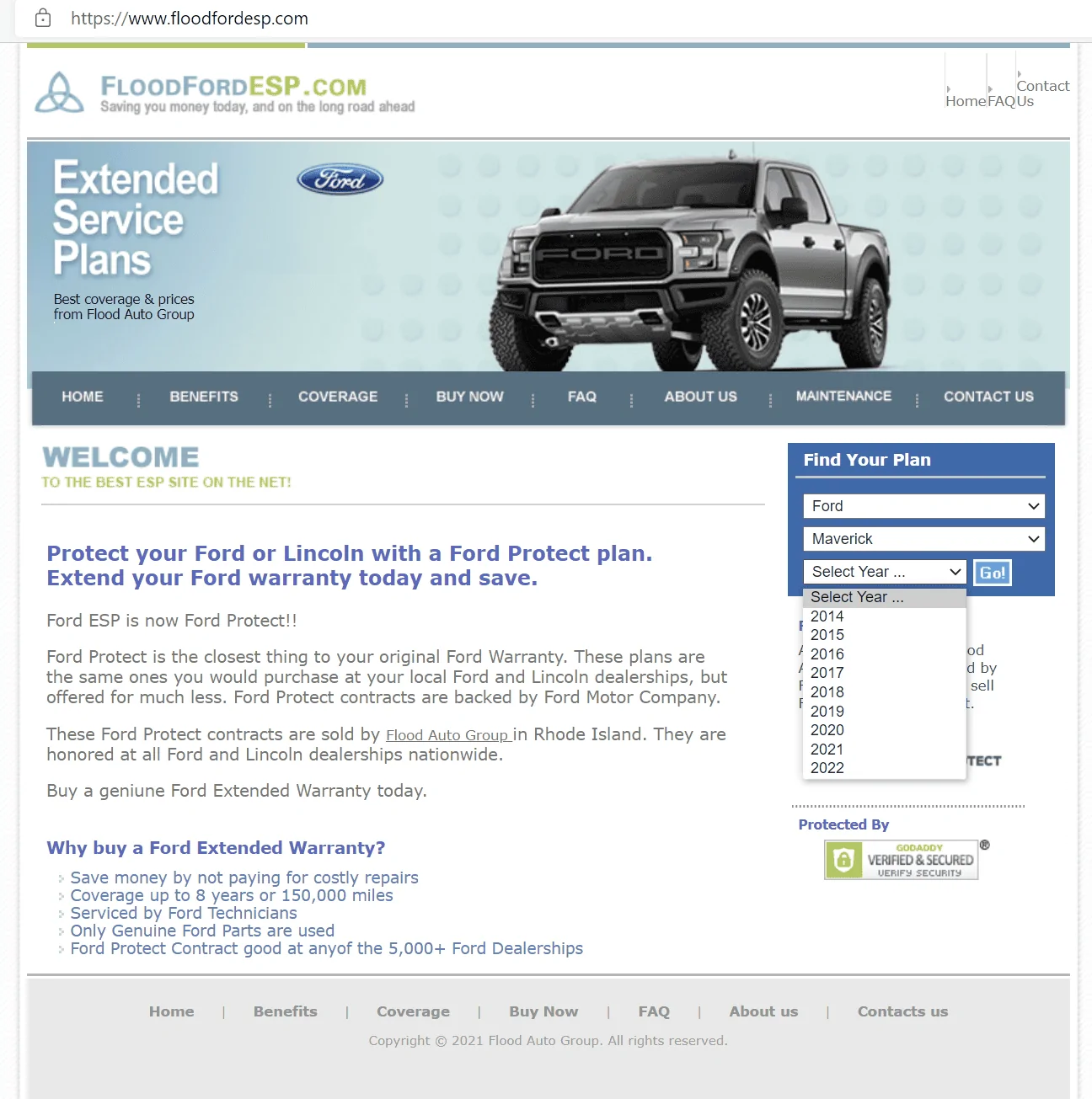 Ford Maverick Ford Protect Extended Service Plans Screenshot 2021-07-29 151621