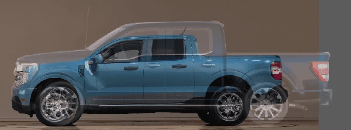 Ford Maverick Hot Pepper Red Maverick vs Rapid Red F-150 - colors and size comparison look y2Sunzj