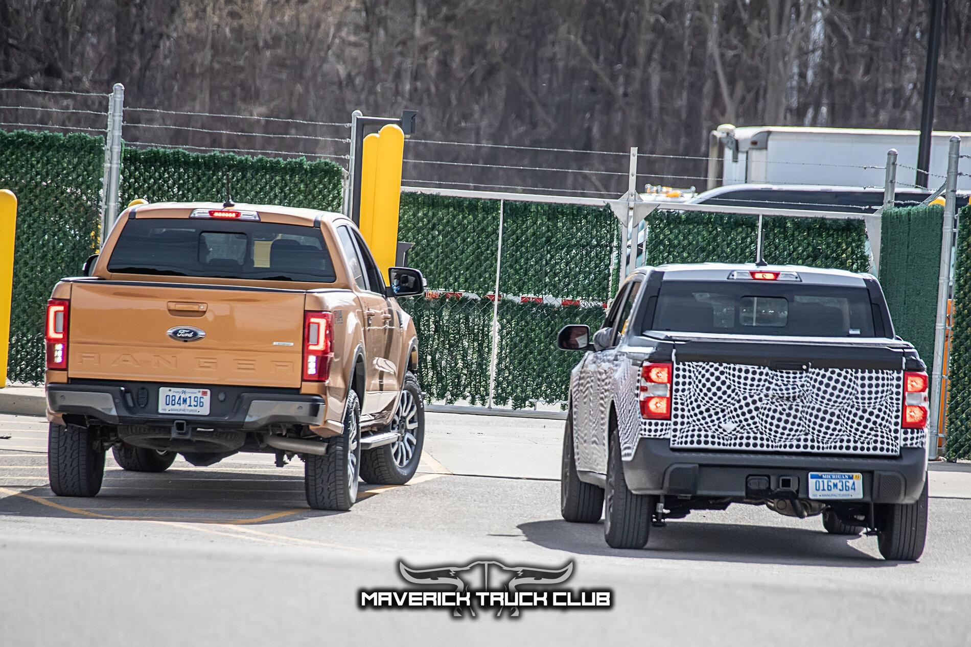Ford Maverick Spotted: Maverick vs Ranger size comparison 2022-maverick-pickup-vs-ranger-3-