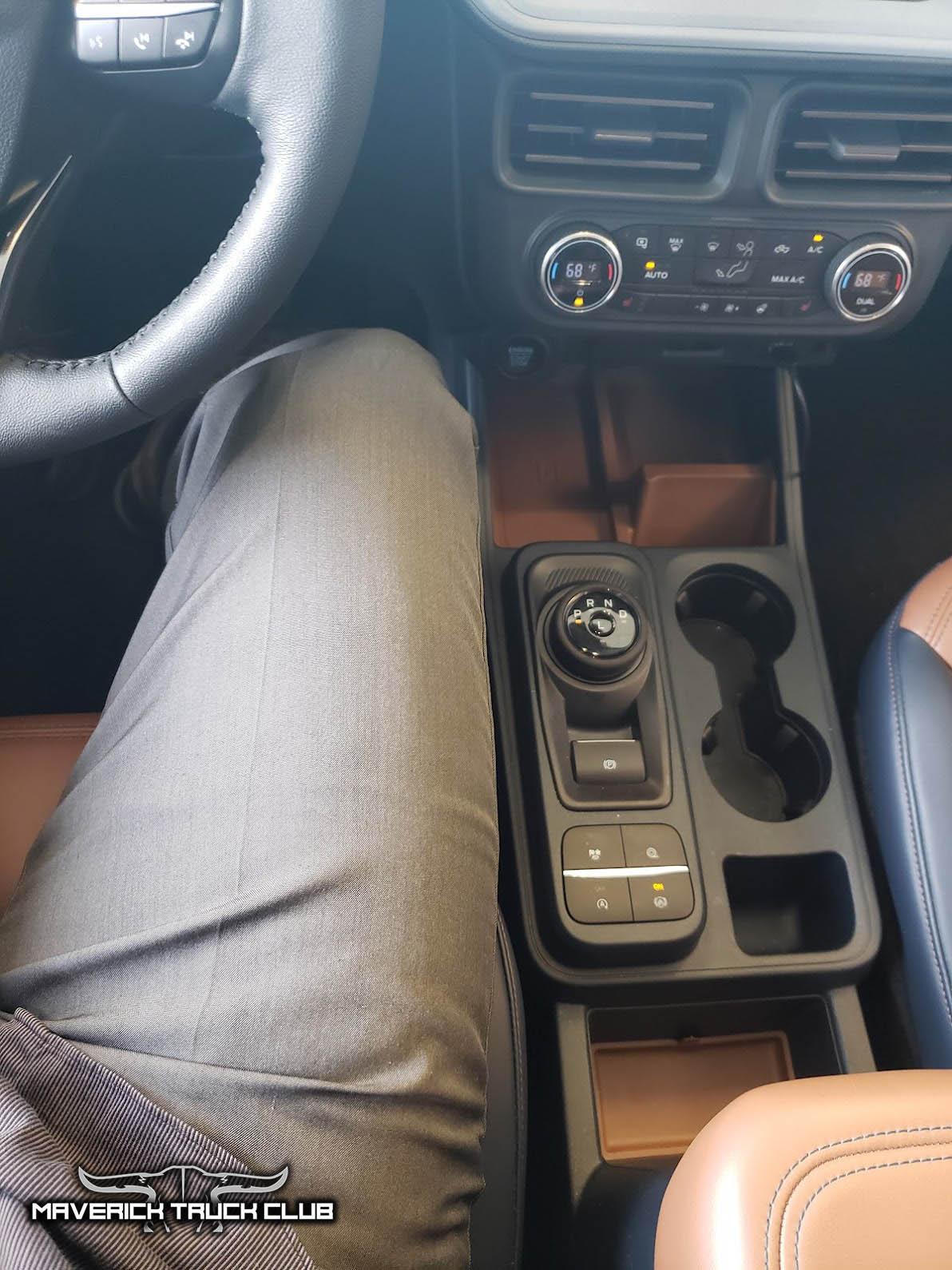 Ford Maverick Maverick console - What is the slot below the shifter for? 2022-ford-maverick-tall-66-22-driver-legroom-2-