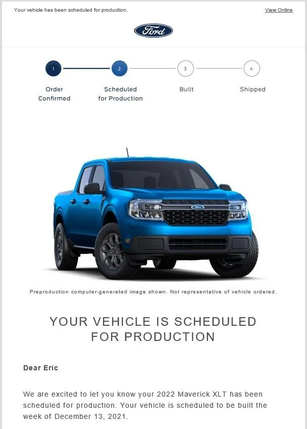 Ford Maverick 📣10/21 Scheduling Email Received Group [Emails Arriving!] qw3Z2T3