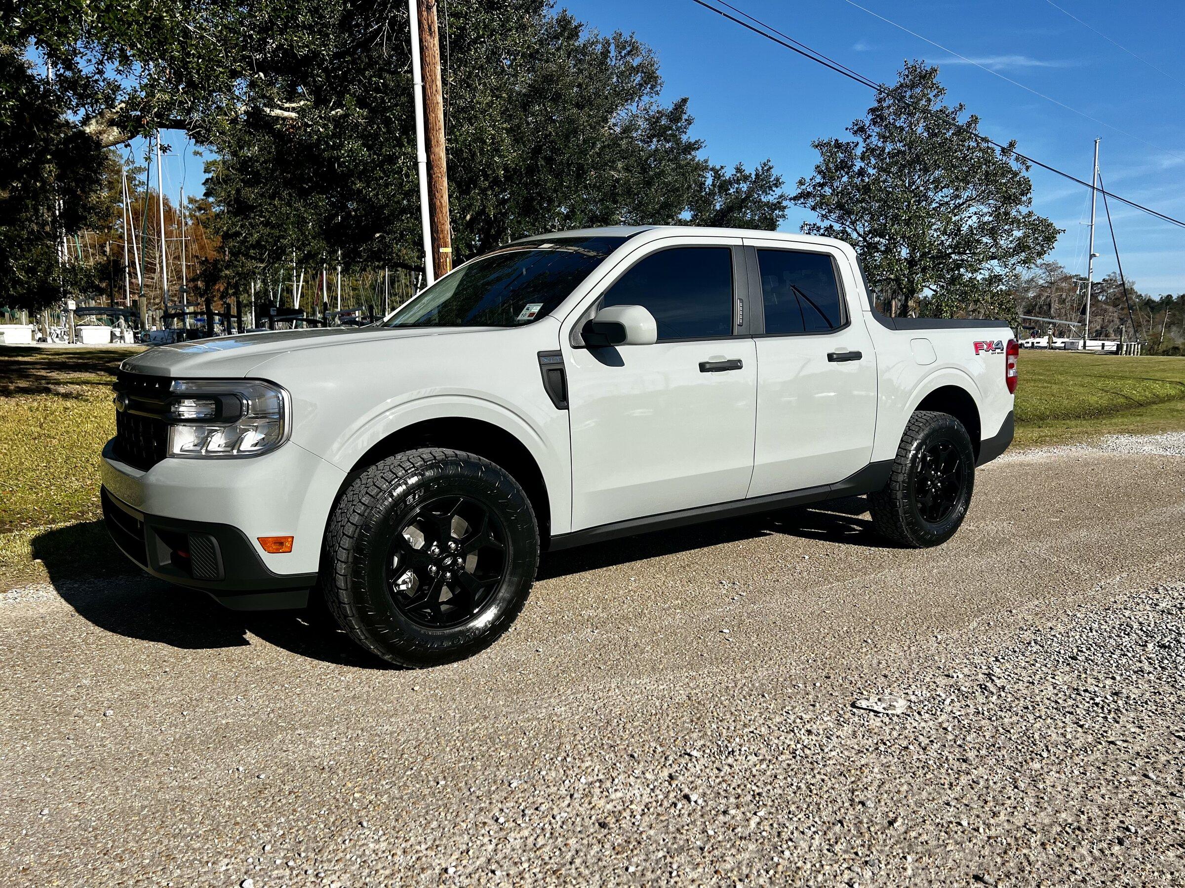 Ford Maverick Installed: 4WP lift kit (1" front / .75" rear) and Toyo Open Country AT tires (245/70r17) 91277E87-2038-4A9B-8150-FFF3738BEC52