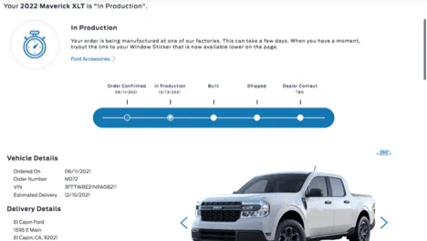 Ford Maverick Ford tracking site down? 1638427246782
