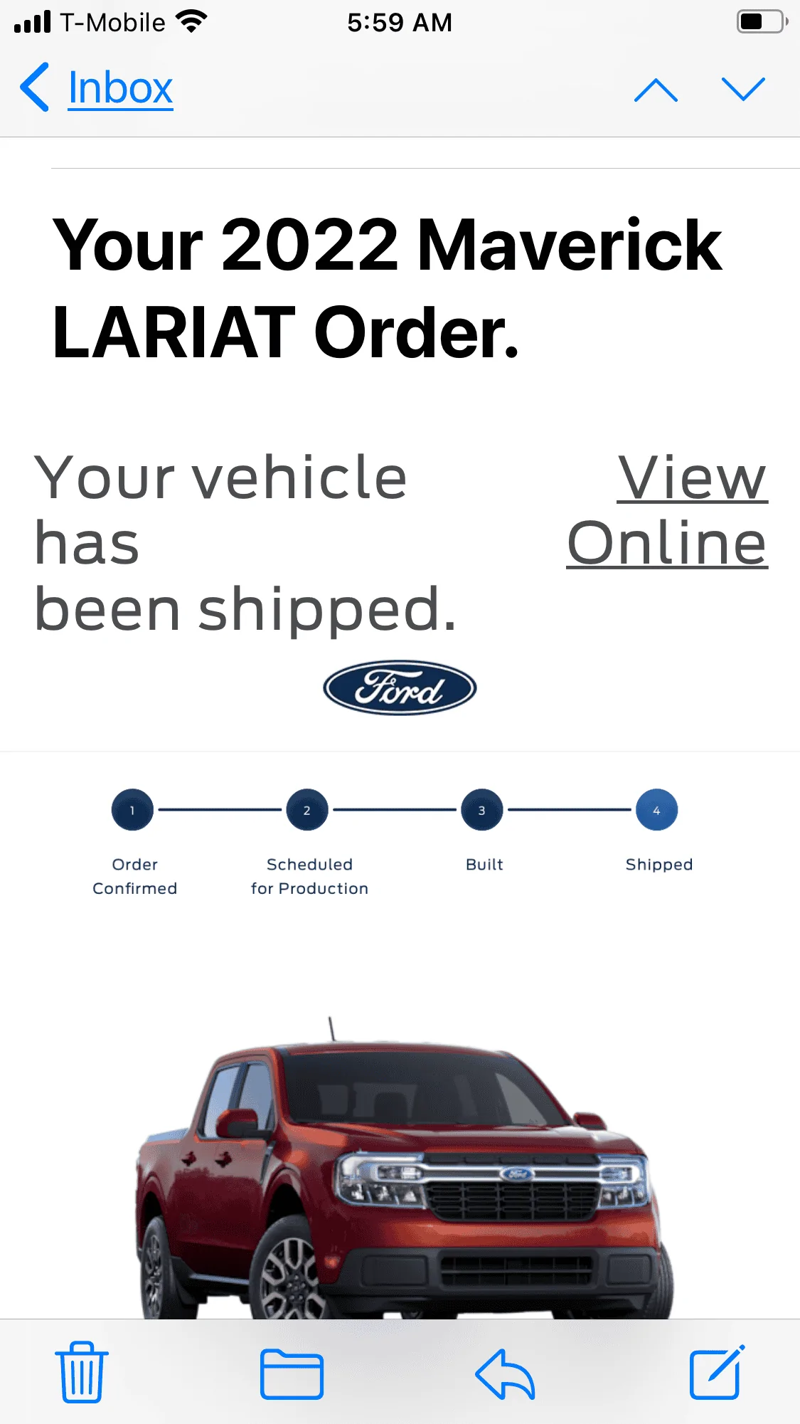 Ford Maverick Hybrid Maverick has shipped !!! 🙌 D98F8EE5-7EB9-4EAC-B371-6FD43F681124