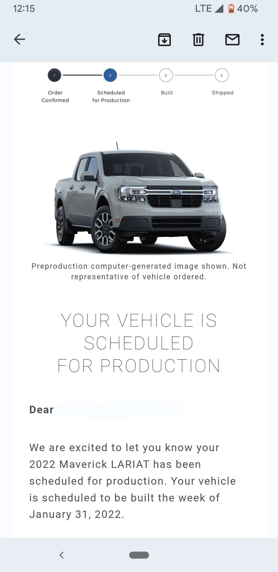 Ford Maverick 📣 12/2 Scheduling Email Received Group [Emails Arriving!!] Screenshot_20211202-121518